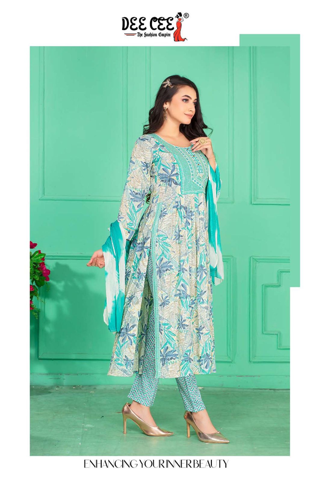 Pragati By Deecee Printed Naira Cut Kurti With Bottom Dupatta Wholesale Clothing Suppliers In India
